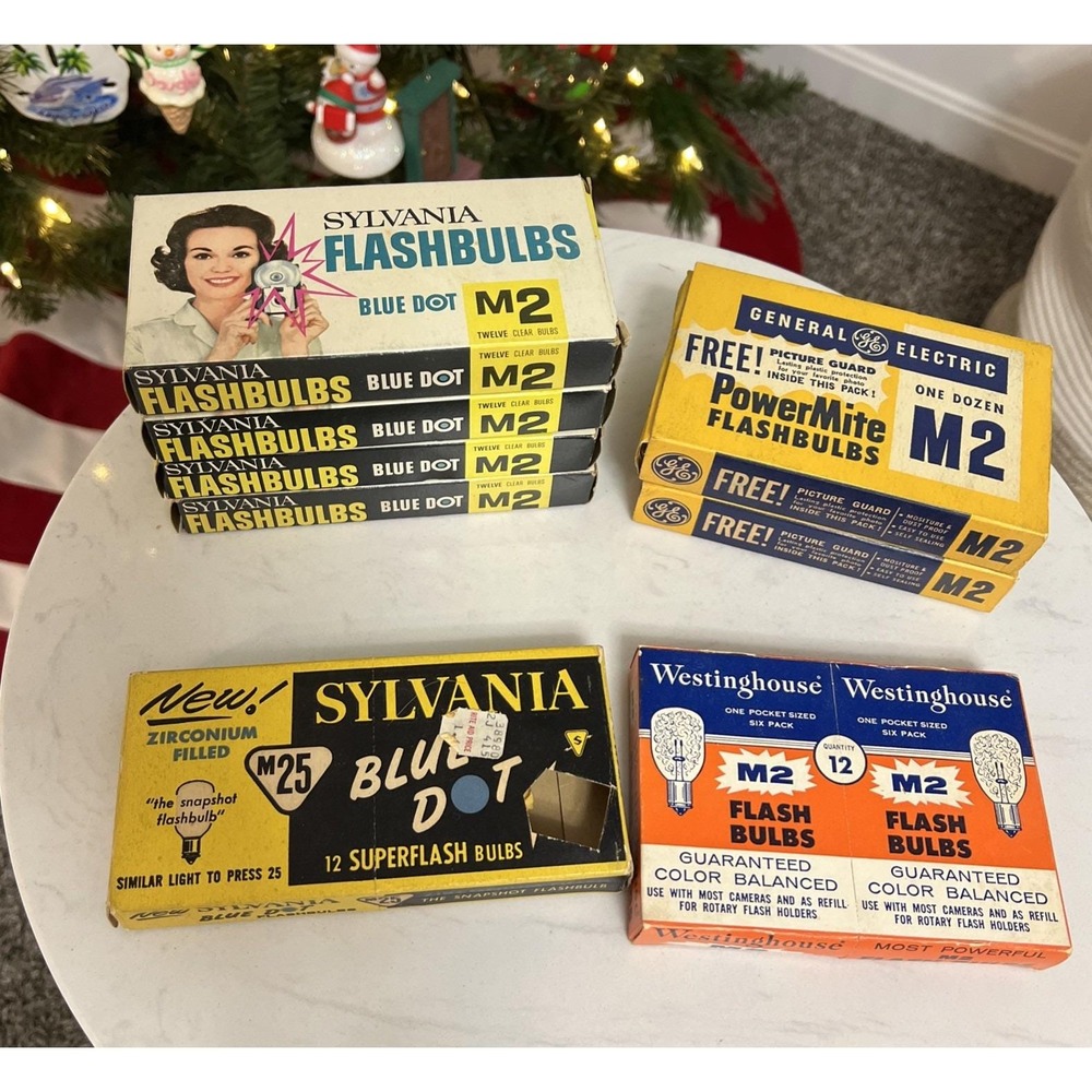 Sylvania GE Westinghouse‎ flashbulb M2 Clear Blue Dot Power Mite 91 Bulbs